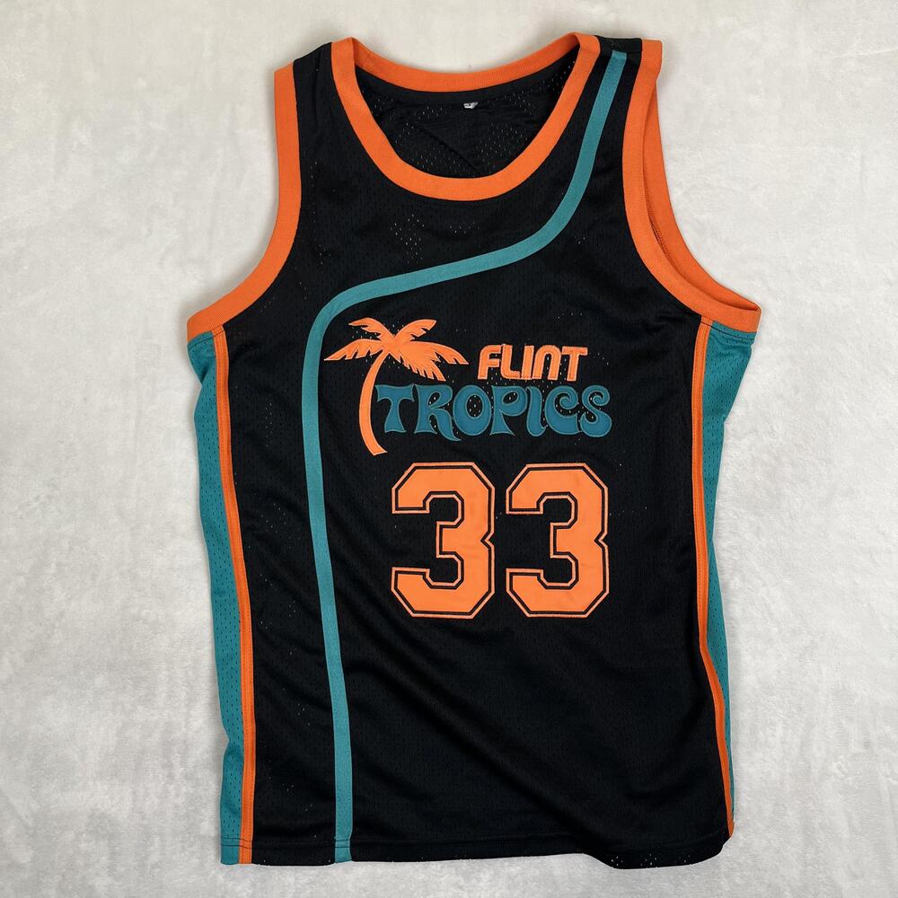 Flint Tropics Jackie Moon Jersey Mens Medium Black Basketball Semi Pro 33